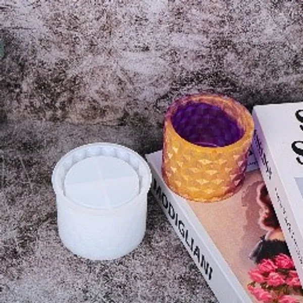 Molde de silicona para maceta rombos 3D