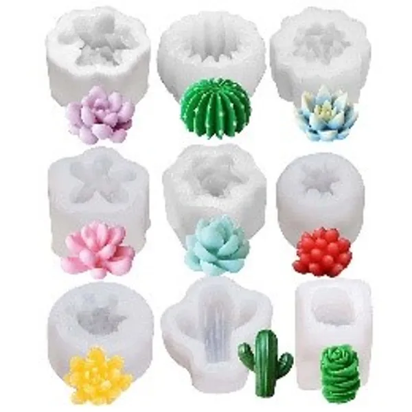 Molde de vela kit de 9 cactus y suculentas