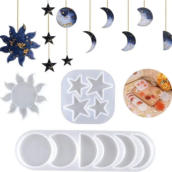 Estrellas, sol y medialunas colgante decorativo