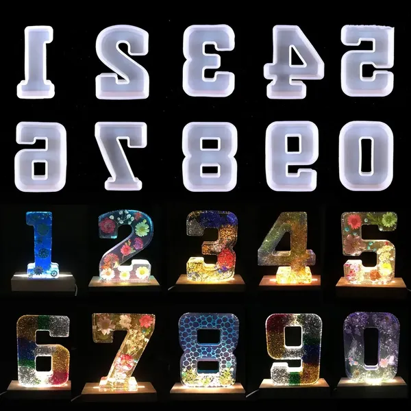 Molde de resina numeros individuales