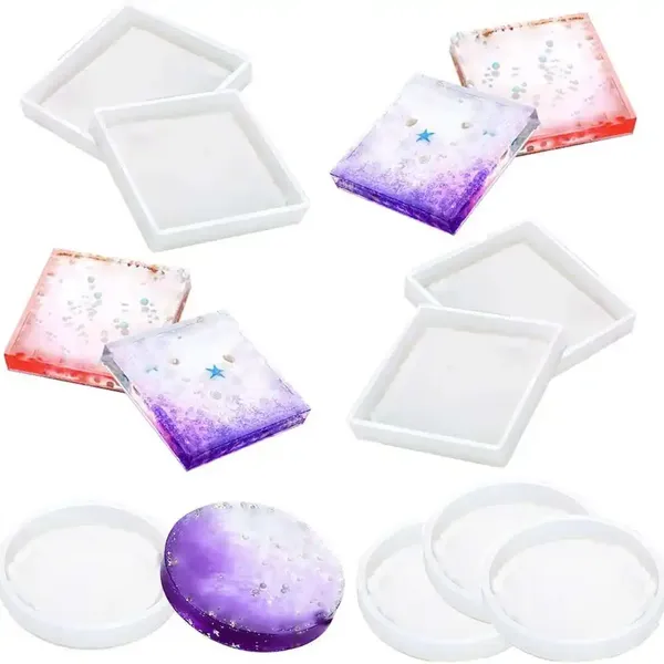 Posavasos cuadrados y redondos 8 unidades