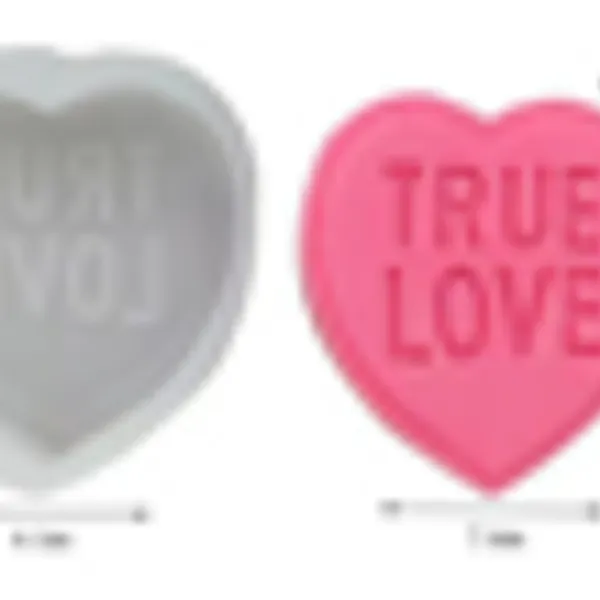 Molde vela corazon TRUE lOVE