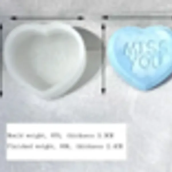 Molde vela corazon MISS YOU