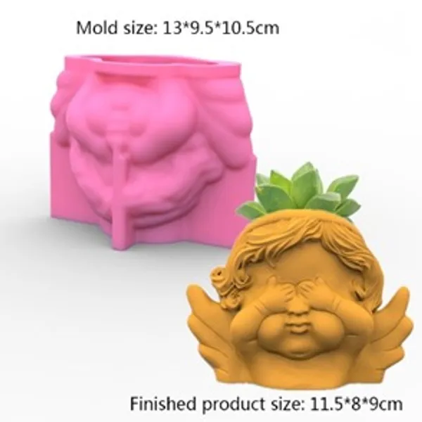 Molde de maceta angelito no ver 750