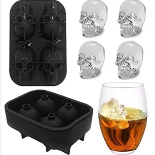 Molde en forma de calavera de 4 cavidades