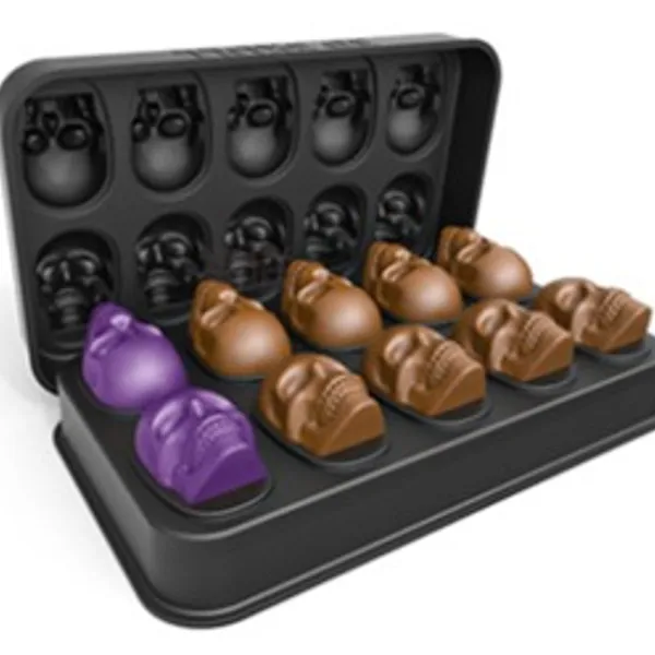 Molde en forma de calavera de 10 cavidades para hacer hielo