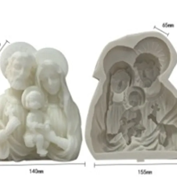 Molde para vela Sagrada Familia plano