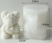 Molde velas osito corazon 52