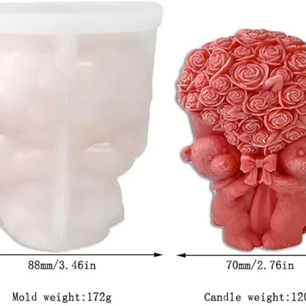 MOLDE PAREJA DE OSITOS CON RAMO