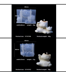 Molde de resina de silicona gato de la fortuna