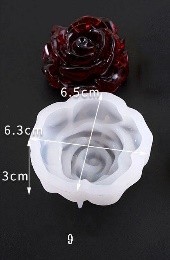 Molde de resina de silicona  rosa 3D I
