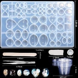 Molde de silicona para joyeria fabricación de pendientes, corazón ovalado en forma de círculo