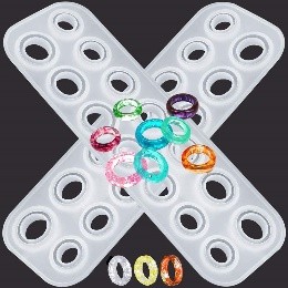 Moldes de silicona para anillo 14 tamaños diferentes.