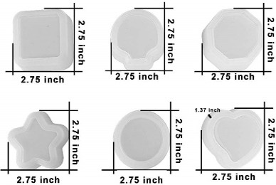 Moldes para portavelas de resina, soporte para Vela, florero o joyería de silicona 6 unidades