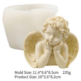 Molde de vela 3d Ángel dos manos en la carita