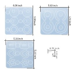 Moldes de resina epoxi para pendientes incluye ganchos