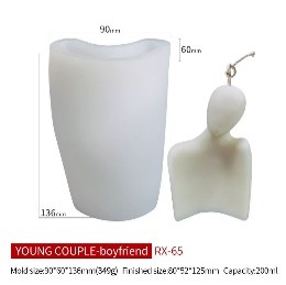 Molde vela corazon grande