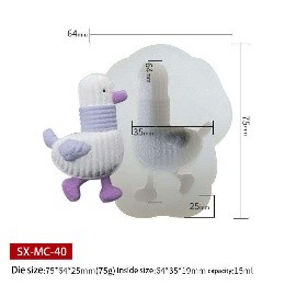 Molde de silicona patito de perfil