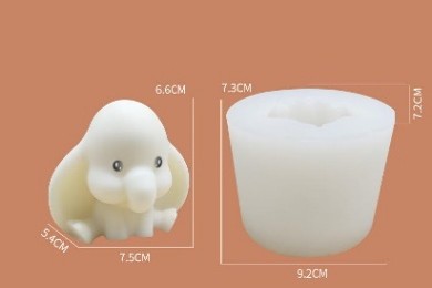 Molde de silicona vela con forma de elefante pequeño