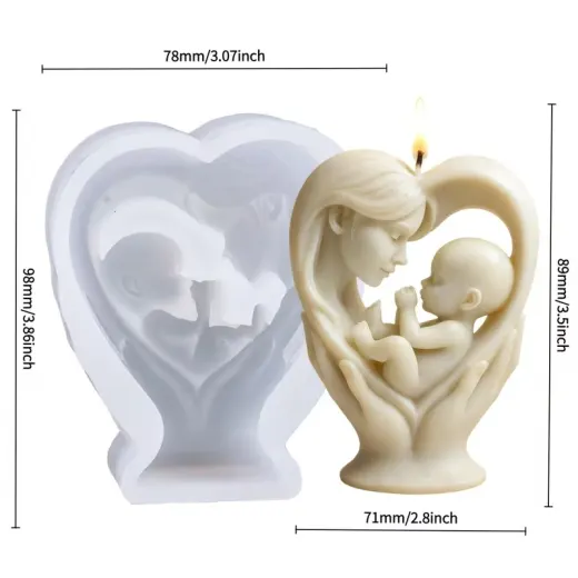 MOLDE CORAZON MADRE E HIJO