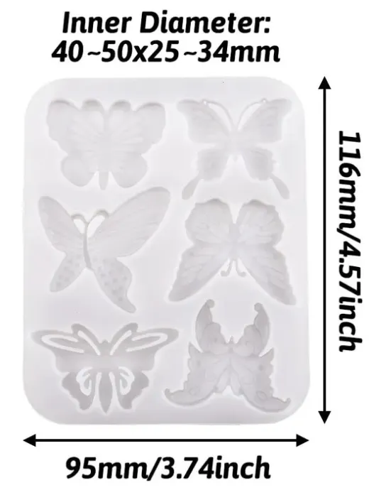 Molde 6 mariposas miniatura 5