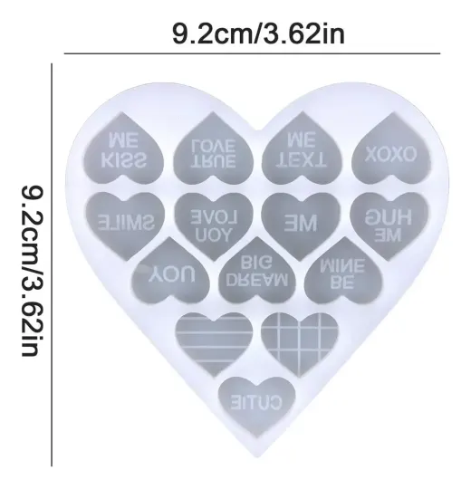 2 moldes de 14 corazones pequeño y mediano miniatura 6