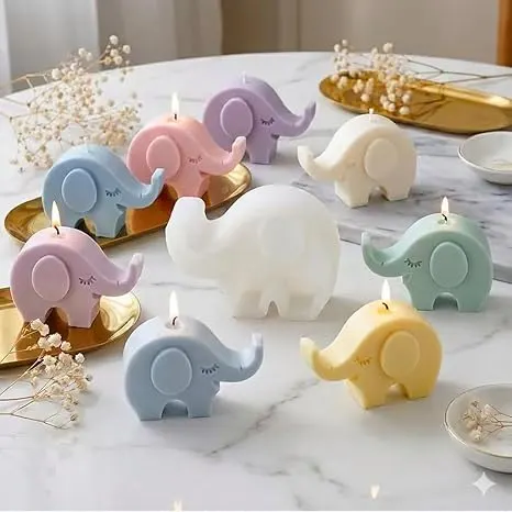 MOLDE DE VELA BABY SHOWER EN FORMA DE ELEFANTE miniatura 4