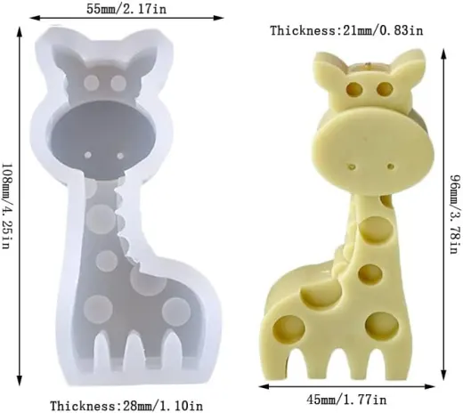 MOLDE DE VELA PARA BABY SHOWER EN FORMA DE JIRAFA miniatura 3