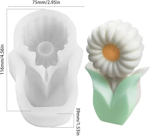 Molde girasol para decoración de velas. miniatura 3