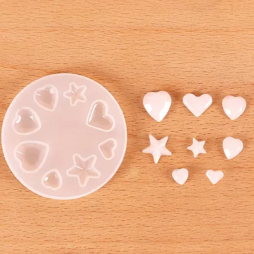 3 moldes para adornos de aretes. corazon , estrella, circulos y cuadrados miniatura 2