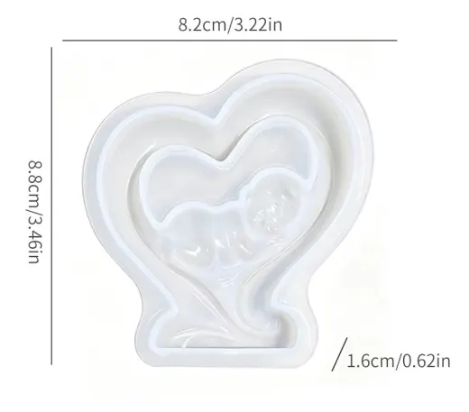 MOLDE DE BEBE DORMIDO EN CORAZON