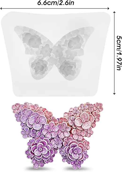 MOLDE DE MARIPOSA PEQUEÑA CON FLORES miniatura 2