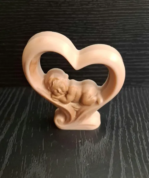 Vela marco corazon bebe